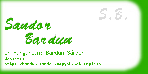 sandor bardun business card
